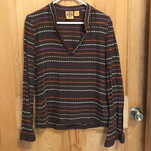 Tory Burch Tops - Tory Burch semi sheer cotton side split blouse